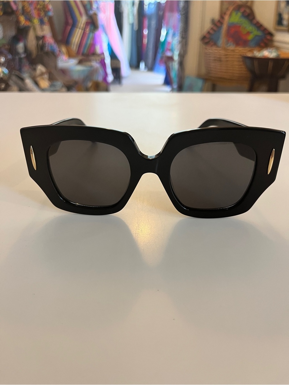 Loewe Square Screen LW40129U Geometric Sunglasses w/Grey Lenses & anagram logo